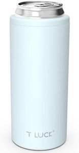 TILUCK Skinny Can Cooler for Slim Beer & Hard Seltzer, Stainless Steel, Doucle-Walled Stainless Steel Insulated Slim Cans, Standard 12 oz (Frosted Sky)