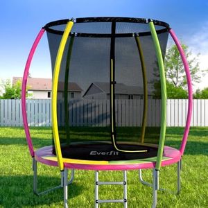 Everfit Trampoline for Kids 6FT Rebounder Round Mini Trampolines, Outdoor Bouncing Children Gift, Enclosure Safety Net Pad Cover Family Christmas Birthday Home