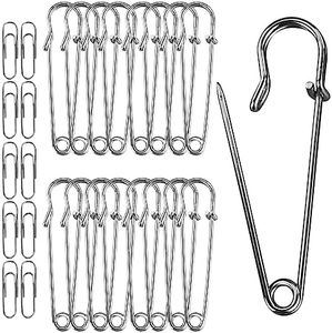 Alfileres de seguridad grandes, 15 unidades de imperdibles Kilt, 50 mm de acero inoxidable, imperdibles de seguridad resistentes para mantas, tejidos, joyas y manualidades
