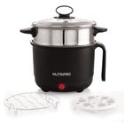 Nutripro Multipurpose Cook Multi Kettle 1.2 L with Steamer, Vegetable Stand and Egg Tray (Black, 600W)