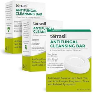 terrasil Antifungal Soap, Care & Relief of Symptoms for Jock Itch, Athletes Foot, Yeast Infection, Ringworm, Tinea. Natural, Dermatologist Tested & Hypoallergenic Approved, Soap Bar (3-Pack 75gm Each)