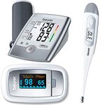 Beurer BM 35 upper arm blood pressure monitor with Beurer PO 30 pulse oximeter & Beurer FT 09/1 clinical thermometer German Technology (an Medical Essential Kit) with 5 Years Warranty.