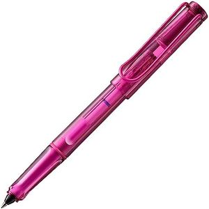 Lamy Balloon 311 - Bolígrafo de punta redonda transparente en color rosa con mango distintivo y clip de metal pulverizado, con cartucho de tinta, ancho de trazo B