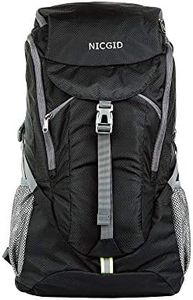 Nicgid 50L 60L 70L Lightweight Hiking Backpack Foldable Multi-Functional Travel Bag Water Resistant Casual Camping Rucksack for Men Women Outdoor Sport Mountain, Black, 60L, Rucksack Backpacks