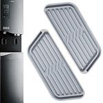 Refrigerator Drip Tray Catcher, 2 Pack Silicone Refrigerator Drip Tray Absorbent Mat, Cuttable Refrigerator Drip Catcher for Fridge Water Dispenser, Protects Water Spills (Grey-Rectangular)