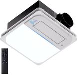 Oeukas Bathroom Exhaust Fan with Humidity Sensor, Light and Heater - 190 CFM Quiet 1.0 Sone Vent Fan, 1800W Heat, 1500LM LED, Remote Control, Easy Install UL Certified