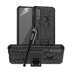 iCatchy For Huawei P Smart 2020 Case, Heavy Duty Hard Tough Dual Layer Hybrid Shockproof Cover compatible For Huawei P Smart 2020 Phone Case (Black)