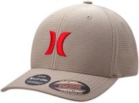 Hurley Mens Baseball Cap – Lightweight Curved Bill H2O Dri Fitted Caps for Men, Size Large-X-Large, Khaki/Red