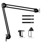 AUPHONIX PRO Mic Arm Stand – Microphone Scissor Boom w/Clamp - Compatible w/Standard Shock Mounts