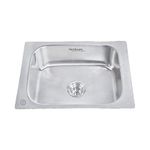 HINDWARE Flamingo Glossy Chrome Kitchen Sink 24X18X10