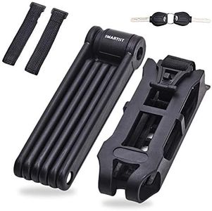 SMARTIST Folding Bike Lock, Heavy Duty Anti Theft Foldable Bike Locks with 2 Keys and Frame Mount, Fold-up Bicycle Lock for Bicycle, Motorcycle, Ladders, 85cm/33.5in