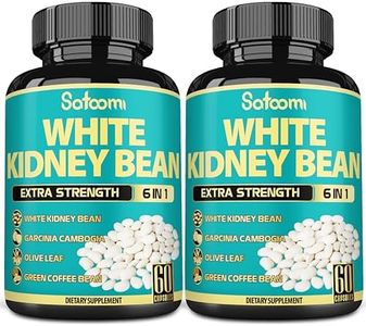 Pure White Kidney Bean Extract Capsules - 6 Herbal Ingredients 9050 mg Equivalent - 120 Vegan Capsules for 4 Months