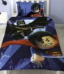 Lego Batman Superman Battle Single Panel Duvet Cover Polycotton Bed Set Reversible