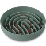 Coomazy Silicone Slow Feeder Dog Bowl(3.8 Cup), Pet Slow Food Bowls for Small Medium Large Breed, Slow Down Pet Eating Speed for Prevent Choking Promote Digestion, Green