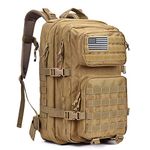 G4Free 40L Military Tactical Backpack 3 Day Molle Shoulder Bag Rucksacks Daypack for Outdoor Hiking Camping Trekking Hunting(Tan)