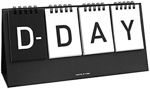 D-Day Perpetual Desk Calendar D-Day Count Down Flip Calendar Desktop Easel Calendar Spiral Bound Calendar Planner, Decorative Stickers Included, 9.84”X4.72” (Black)