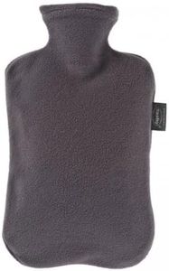 Fashy Hot Water Bottle with Fleece Cover, 2.0 L, Charcoal