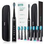 Initio Sonic Electric Toothbrush for Adults, 5 Modes with Smart Timer, 8 Brush Heads & Travel Case Included, Rechargeable Toothbrush, Oral Care Whitening Toothbrush, IT959