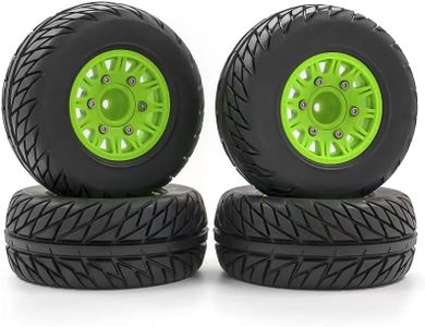 4PCS 110 * 47mm Rubber Tires Rubber Tires and 12mm Hex Wheel Fit for 1/10 or 1/8 Universal Short Course Truck Traxxas Slash VKAR 10SC HPI