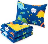 Anjee Kids Weighted Blanket for Children, 100% Breathable Cotton Fabric with Cute Cartoon Dinosaurs Pattern, Small Heavy Blankets Great for Calming Help Better Sleep,90 x 120cm, 2.3kg (36" x 48" 5lbs)