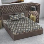 Divine Casa 144 TC Cotton Double Bedsheet Set with 2 Pillow Covers | Soft and Breathable | Graphite Shade - Double Bed (228 X 254 cm)