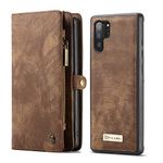 Simicoo Samsung Note 10 Plus Leather Wallet Zipper Purse Detachable Card Slots Holder Flip Case Magnetic Handle Shockproof Pocket Wallet Handbag for Samsung Note 10 Plus (Note 10 Plus, Brown)