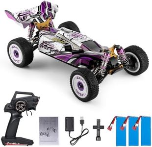 GoolRC WLtoys 124019 RC Car, 1/12 Scale 2.4GHz Remote Control Car, 4WD 60km/h High Speed Racing Car, Off-Road Buggy Drift Car RTR with Aluminum Alloy Chassis, Zinc Alloy Gear and 3 Batteries