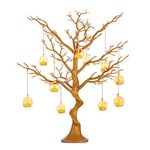 Nuptio Gold Tree Easter Trees - 76cm Tall Fake Christmas Trees Indoor Ornament Display Manzanita Halloween Tree Outdoor Wedding Centerpieces for Tables Living Room Birthday Party Decorations