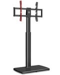 FITUEYES TV Stand with 20mm Wood Base for 32-70 Inch TV, Tall TV Floor Stand with 60° Swivel & 6 Height Adjustment, Cantilever TV Mount Stand Max VESA 600x400mm Holds 40kg