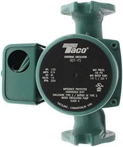 Taco 007-F5 Cast Iron Circulator, 1/25 HP Pump with Universal Pump Flange Gaskets and Wire Gland, Green