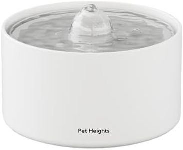 PetHeights Ceramic Pet Fountain – for Cats and Small Dogs – 2.0L/67Oz Water Capacity – Whisper-Quiet Water Flow