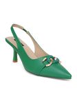 SHERRIF Women's Green Color Stiletto Heel Pumps (Sf-4580-Green-34)