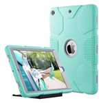 ULAK iPad 9.7 inch 2018/2017 Case, [Armor series] Heavy Duty Shockproof Protective Cover with Stand Function 3 in 1 Soft Silicone + Hard PC Case Cover for Apple iPad 9.7 inch 2018/2017 - Mint