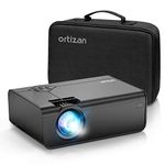 Ortizan Projectors, Portable Mini Video Projector with Full HD 1080p, 5000 Lumens & 180” Display, Compatible with USB/HDMI/AV/Micro SD, Home Cinema Projectors Including Bag (Black)