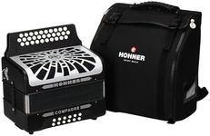 Hohner Compadre FBbEb Musica Tipica Series Accordion (Black) - 12 Basses, 62 Notes, Standard Straps with Gig Bag