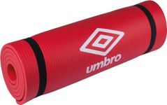 Umbro Yoga Mat - 190 x 58 x 1 cm - with Transport Strap - Extra Soft and 1 cm Thick - Non-Slip Fitness Mat - Red