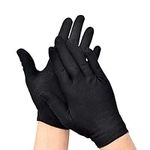 6 Pairs Black Cotton Gloves Work Gl