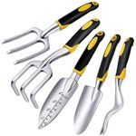 24x7 eMall 5 Pcs Gardening Tools for Garden Home Patio, Heavy Duty Aluminium Tools Set with Gardening Transplanting Spade, Cultivator, Weeder, Trowel and Weeding Fork, Durable Gardening Accessories