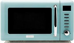 Haden 75031 HERITAGE Vintage Retro 0.7 Cubic Foot/20 Liter 700 Watt Countertop Microwave Oven Kitchen Appliance with Turntable, Pull Handle, and 5 Power Levels, Turquoise