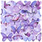 40PCS Purple Butterfly Stickers, Scrapbook Butterfly Stickers Waterproof for Journal Laptop Gift Water Bottle Cell Phone Cases for Adults Kids Aesthetic Crafts