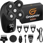 GROOMIE BaldiePro Electric Skull Shaver for Men & Women - 10,000 RPM Motor Head Shaver with Rotary Blades - IPX7 Waterproof Wet/Dry Shaver for Bald Heads - Rechargeable Nose & Ear Clipper/Trimmer