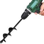 Berfea Garden Post Hole Digger Auger Long Handle Bulb Planter Tool Solid Shaft Extend Spiral Planting Auger Drill Bit for Planting Bulbs Seedlings，Digging Holes Deep Cultivating,4 x 42cm