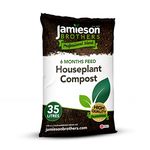 Houseplant Potting Mix Soil Compost 35L Professional Formula - Ideal For All Indoor House Plants To Provide Healthy Growth & Greener Leaves 6 months feeding with added Perlite - By Jamieson Brothers