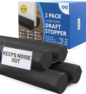 Easy to Install Under Door Draft Stopper for Bottom of Door - Fits Doors 30" to 36" - Thick 2" Foam Strip Blocks 50% More Noise - Door Sweep, Door Draft Blocker, Door Gap Filler - Everlasting Comfort