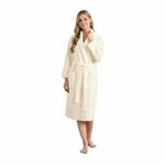 SENSES By Riba Plush Soft Terry Cotton Unisex Bathrobe/Bathing Gown with Shawl Collar for Women and Men. Lightweight, Highly Absorbent Luxurious (Cream, L)