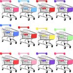 12 Pcs Mini Supermarket Handcart Doll Playsets Shopping Cart Small Grocery Cart Mini Stuff Utility Metal Toy Shopping Cart Storage Toys Play Dolls Accessories