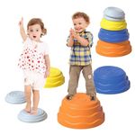 Asou Kids Stepping Stones 5pcs Rubber Anti-Skid Balance Stepping Stones for Kids Exert Energy Indoor/Outdoor, Gift for Kids Age 3+