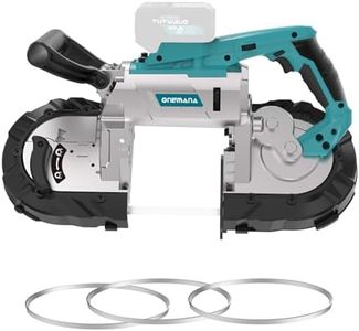 ONEMANA 5 inch Cordless Band Saw，20V MAX Cutting Capacity Brushless Metal Band Saw,Not Hot Sparks, Portable Band Saw for Deep Cut with 6 Speeds Adjustable（Tool Only）