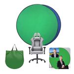 Portable Collapsible Webcam Backdrop with Package Bag, Attach to Chair, Easy Setup, Wrinkle-Resistant Fabric, Perfect for Zoom Webex Teams Tiktok, Background Screen Green Screen Blue Screen D59''