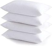 AmigoZone 4 Pack Hollow Fibre Bed pillows 50x75cm, Non allergenic Soft pillows for Sleeping, Bounce Back Support Hollow Fibre Filled Pillows (4 Count (Pack of 1))